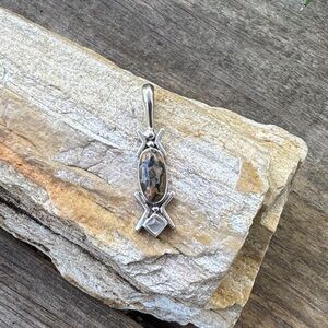 Sajen Sterling Silver Pendant with Jasper and Quarts